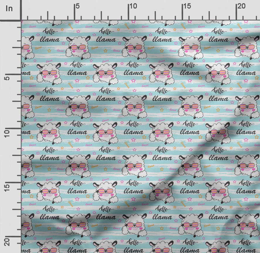 Soimoi Llama Alpaca Print,  Cotton Cambric, Quilting Fabric Sold by The Yard 42 Inch Wide, Medium Weight Cotton Fabric, Sewing  Supplies,