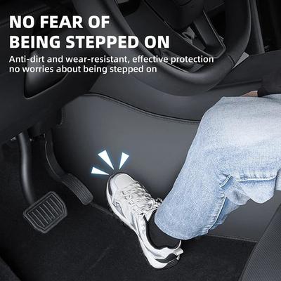 For Tesla Model Y Juniper 2025 2026-UP Anti-Kick Pad, ABS Leather Central Control Side Mat Anti-Dirt Scratch-Resistant Protector