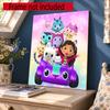 Cartoon Cute Gabbys 5D Round Diamond Painting Kit Diamond Embroidery Painting Rhinestones Mosaic Frameless Handwork Decoration Arts