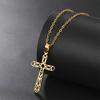 EUEAVAN Religious Cross Necklace For Women Men Stainless Steel Christian Pray Amulet Necklaces Vintage Christmas Jewelry Gift