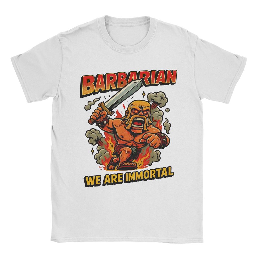 Men's Barbarian Clashes Royaleds T Shirt Pure Cotton Clothes Casual Short Sleeve O Neck Tees Printed Oversized Fashion T-Shirt