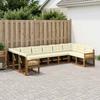 Outdoor Sofa Set with Cushions 10 Pcs Natural and Cream