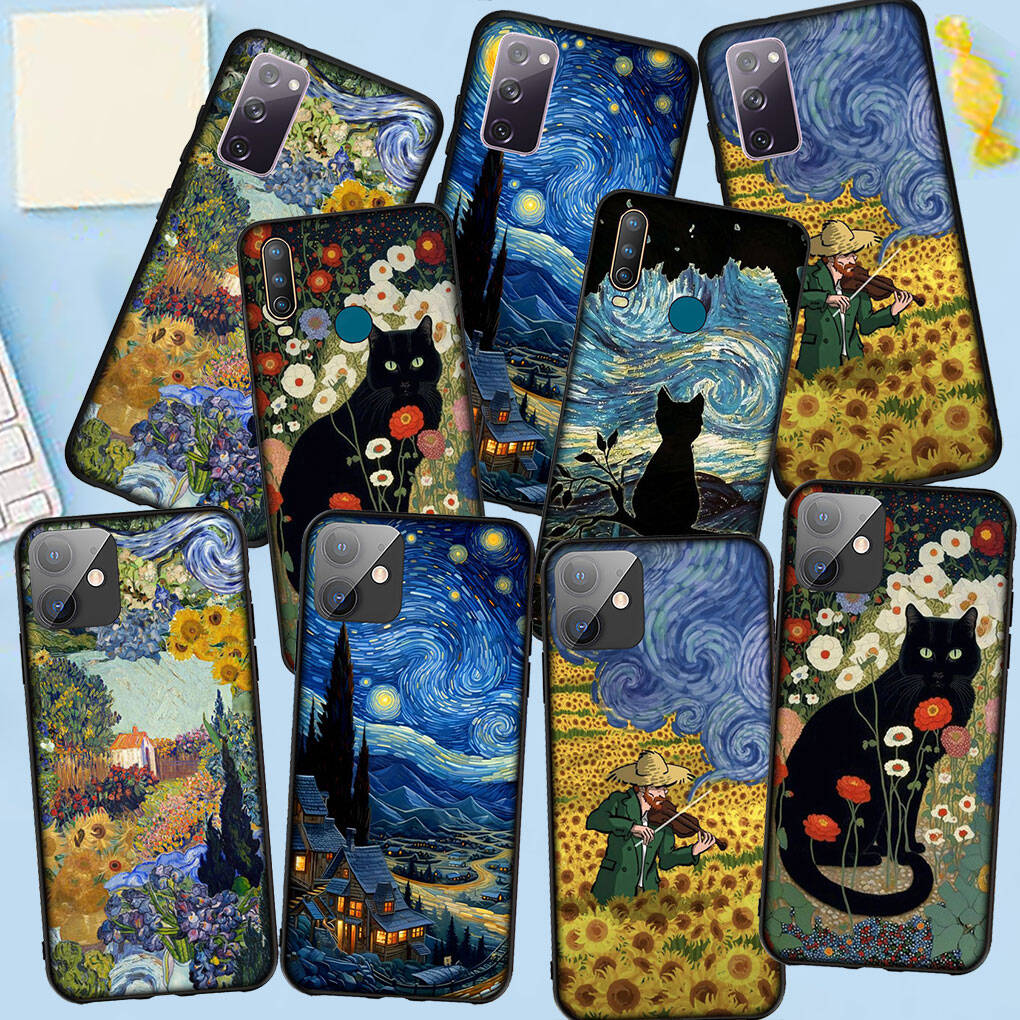 Phone Case for Samsung Galaxy S25 S23 S22 S24 Ultra FE S8 A05 A06 A15 A16 A36 A37 A35 A54 A55 A56 A57 A25 A26 A53 Starry Night Van Gogh Painting Cover