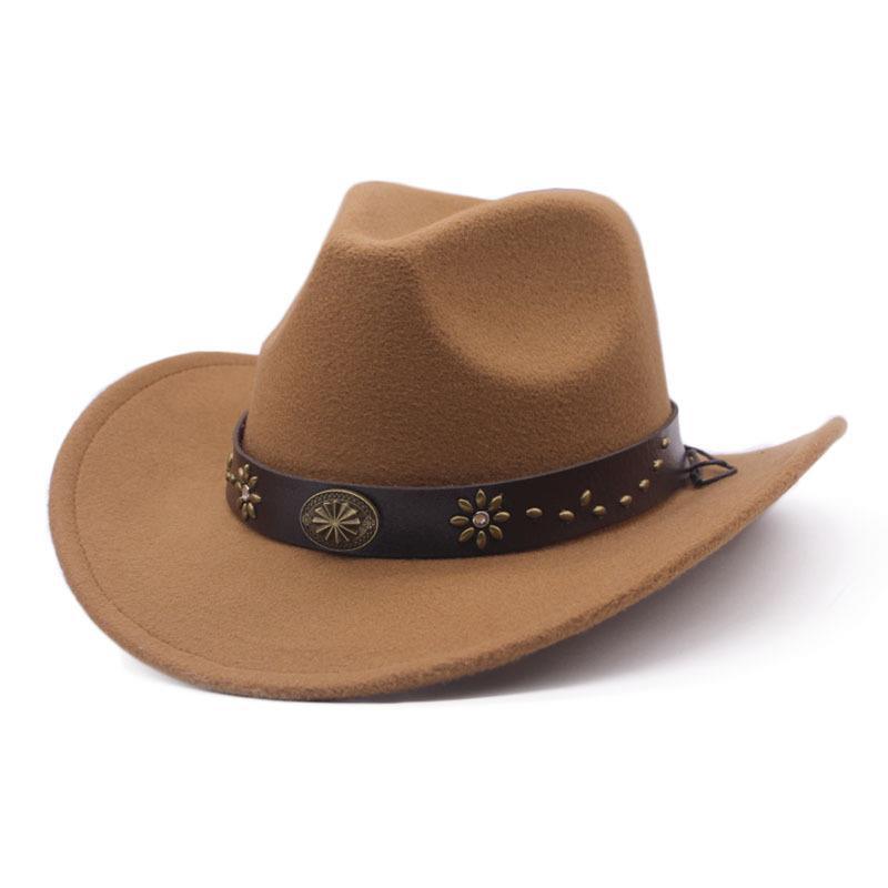 JYL TS DIY  Leather Cowboy Hat Outdoor Riding Cap Faux Leather