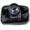 VW Golf IV 97-03 Gear Shift Knob & Gaiter with Red Stitch and Chrome Frame, 5-Speed, 23mm Opening