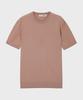 Basic House Uni Cotton Round Neck Short Sleeve Knit Deep Pink Lwkt3101
