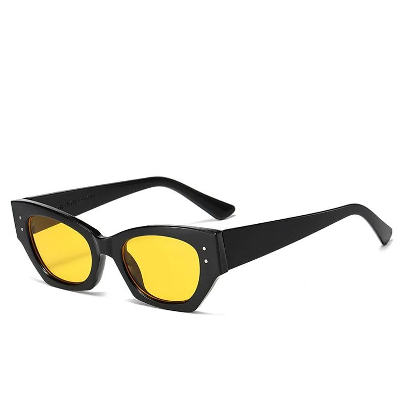  New Cat Eye Women Sunglasses Rice Nail Fashion Jelly White Color Shades UV400 Men Trending Gradient Sun Glasses