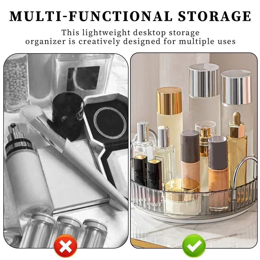 360° Rotatable Desktop Cosmetic Rack Bathroom Shelf Large-capacity Perfume Aromatherapy Skin Care Product Storage Rack Organizer