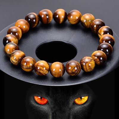 Fashion Tiger Eye Bracelet For Man Women Natural Stone Elastic Bracelet Female Male Glass Beaded Bracelet Heal