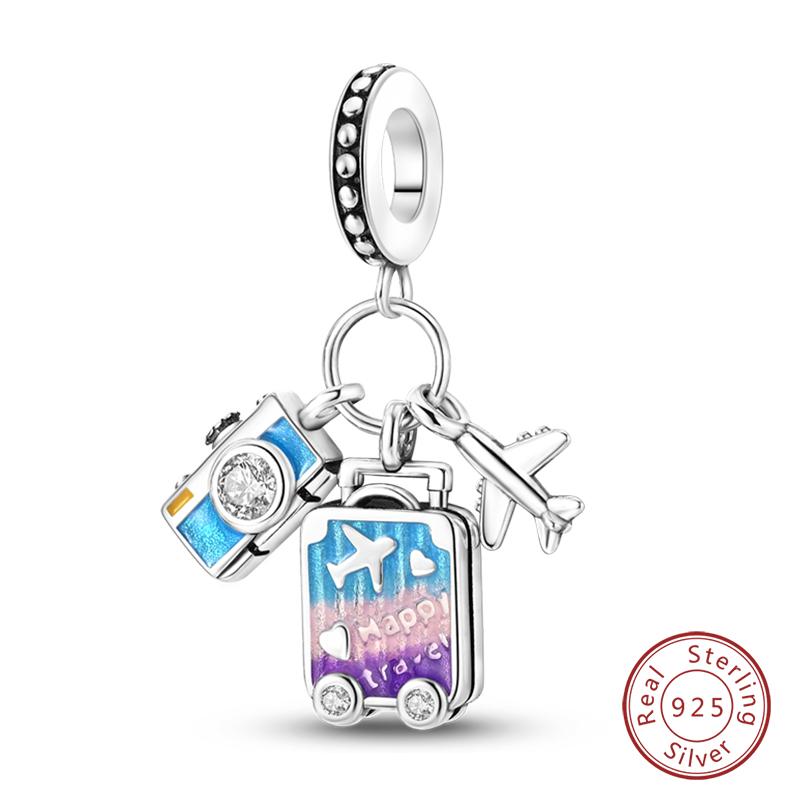 copper Camera Pendant Charm Fashion Travel Collection Bead Charms Compatible With Womens Bracelets Do It Yourself Jewellery Gifts