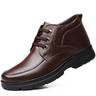 Moda Calde Vera Pelle Autentica Stivali da Uomo Inverno Taglia Grande38-48 Stivaletti Uomo Stringati Comodi Antiscivolo Maschili Pelliccia Stivali da Neve H447