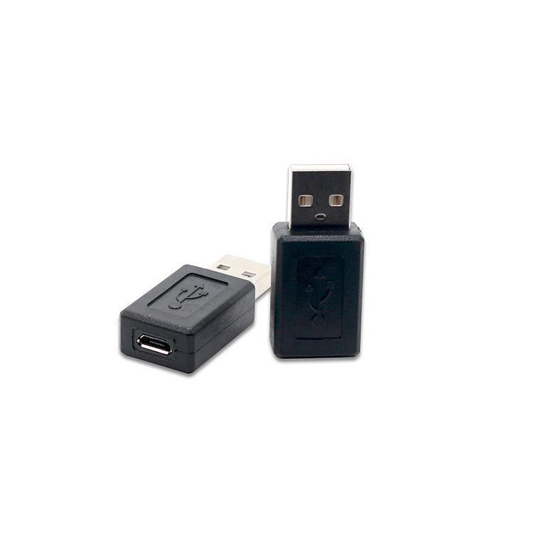 Micro USB Female to USB OTG Adapter for Android Phone Charging - Black