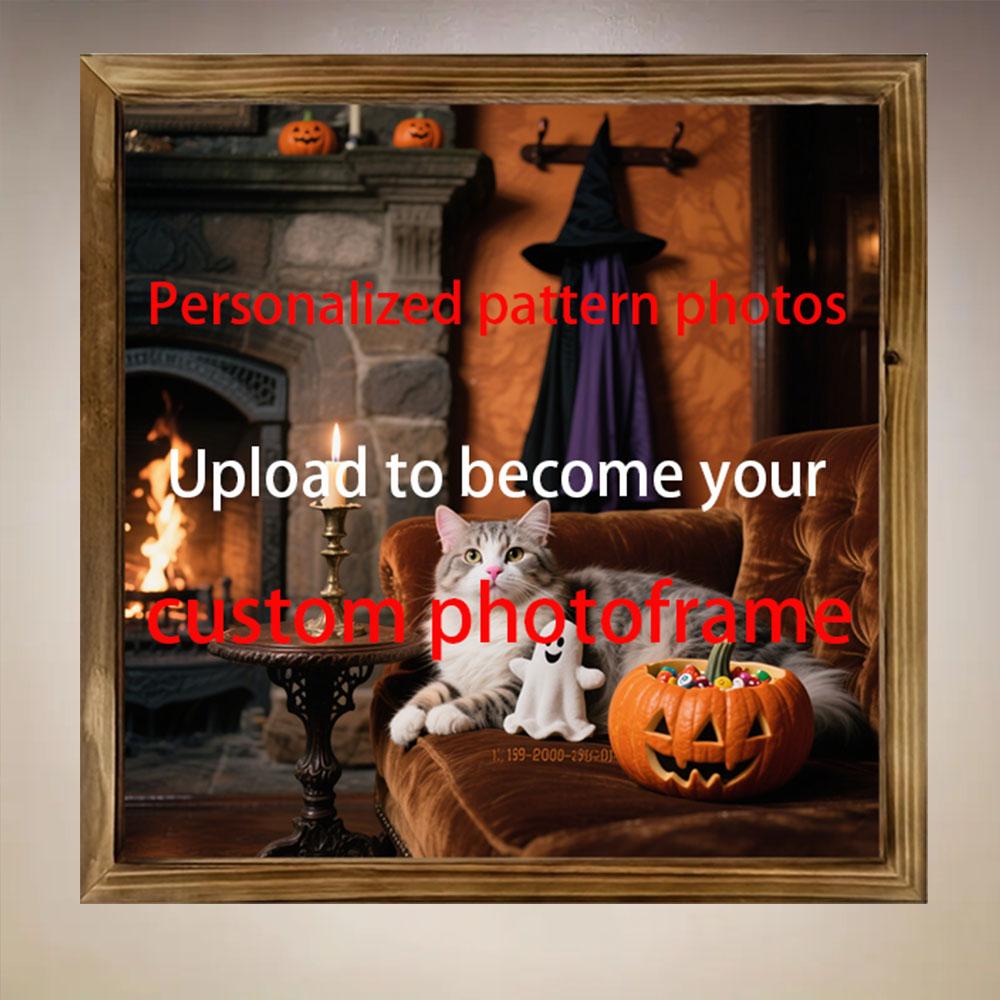 

A Custom Pattern Photo Wooden Frame Painting, 8X8Inch Personalized Pattern Personalized Wall Decoration for Home or Office