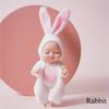 Mini Rebirth Doll 4.3 Inch Cute Animal Doll Deer/Bee/Bear/Giraffe/Tiger/Rabbit Washable PVC Material Forced Clothes and Hat Toys