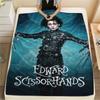 1PC Edward Scissorhands Print Flannel Blanket, High Quality All Seasons, Home Decor, Warmth and Comfort, Perfect for Christmas Gifts
