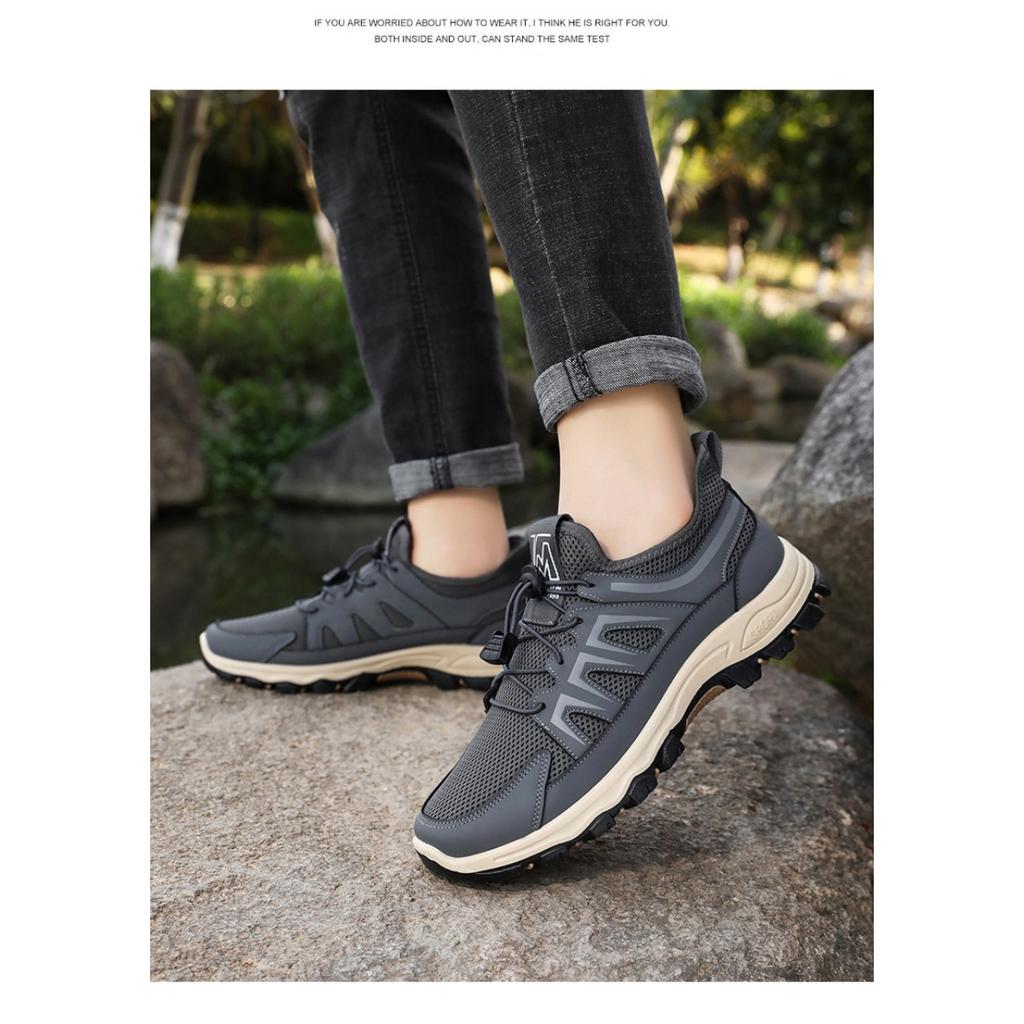 Men's Shoes, Sports Shoes, Summer New Breathable Running Shoes, Soft Soled Comfortable Thick Soled Shoes, Outdoor Wear-resistant Hiking Shoes