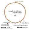 Uworld Classic Gold Color White Zircon Chain Necklace Women 18K Plated Stainless Steel Stackable Texture Necklaces Jewelry