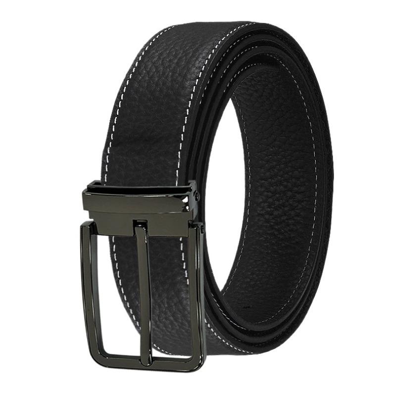 elt first layer lychee pattern pure cowhide belt high-end leisure business versatile pin buckle belt