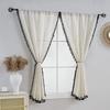 Japan Style Plain Semi-shading Bedroom Living Room Curtains Polyester Linen Flax Blend Country Vintage Cloth Art Decor Curtain