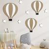 9Pcs/Set Hot Air Balloon Wall Decoration Farmhouse Rustic Wooden Balloon Star Wall Art Self-adhesive Home Office Living Room Wall Hanging Ornament