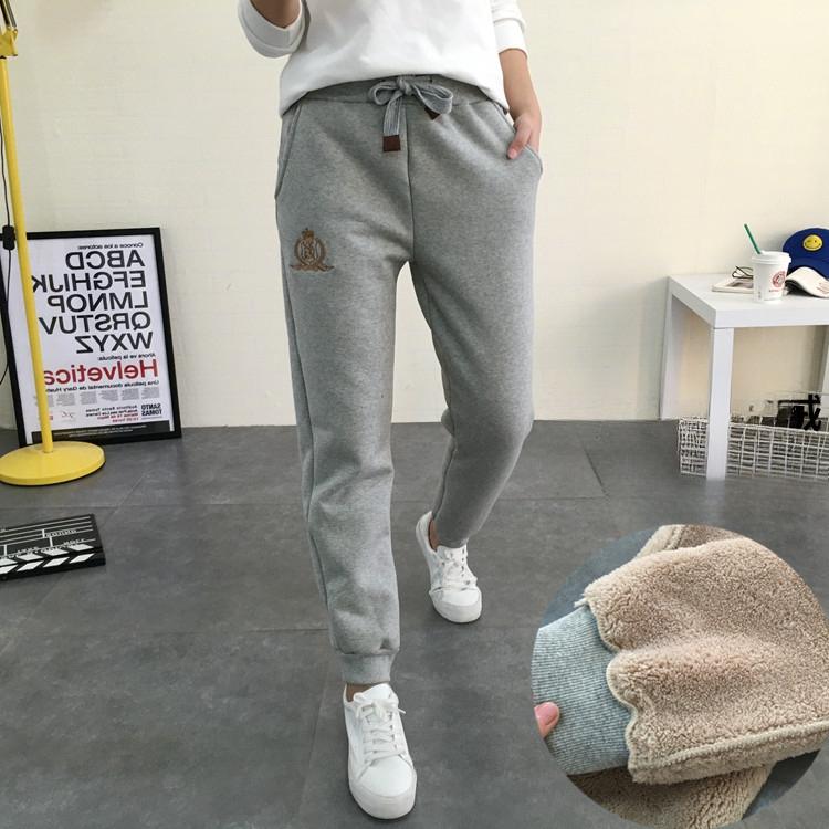 

Брюки большого размера, кашемировые шаровары, теплые брюки для женщин, зимние спортивные брюки, женские брюки с высокой талией XXXXXL серый