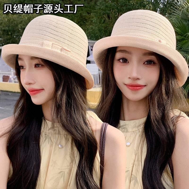 French summer new hat women's fashion sweet small fresh bucket hat summer sunshade sun hat