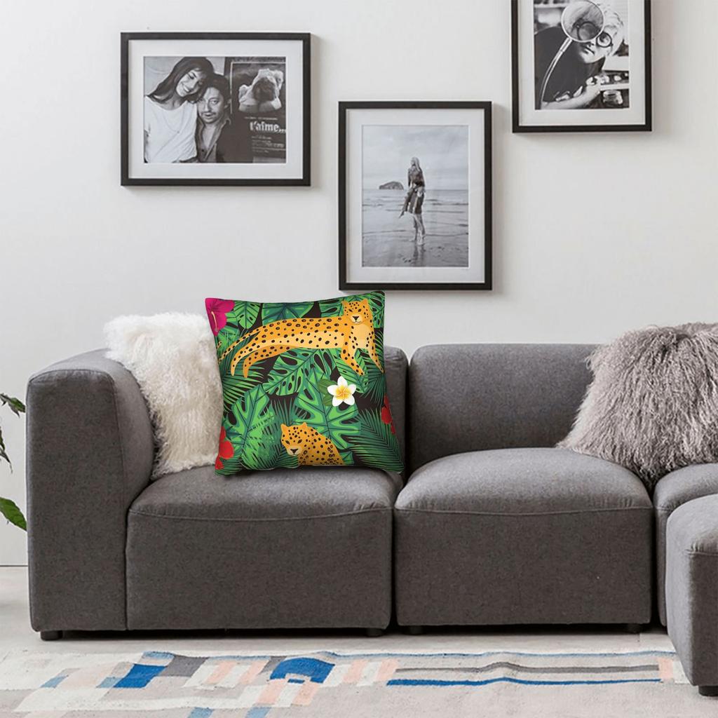 Kissenhülle Leopard & Tropische Blumen Retro Trendige Kissenbezüge für Hochzeitsfeier Heimdekoration Kissenbezüge