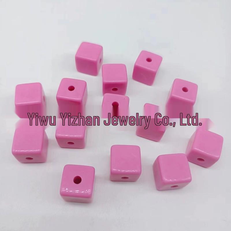 

Акриловые квадратные бусины-кубики макаронных цветов 14 мм для изготовления украшений и аксессуаров для волос своими руками 14mm (195 pieces per pound) with 3mm hole