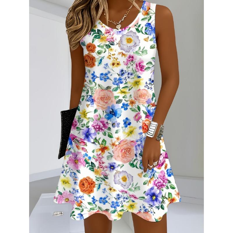 Модное простое женское платье-жилет с принтом 5XL