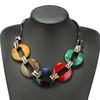European and American Exaggerated Acrylic Geometric Necklace Colorful Sweater Chain Fashionable Women's Geometric Necklace