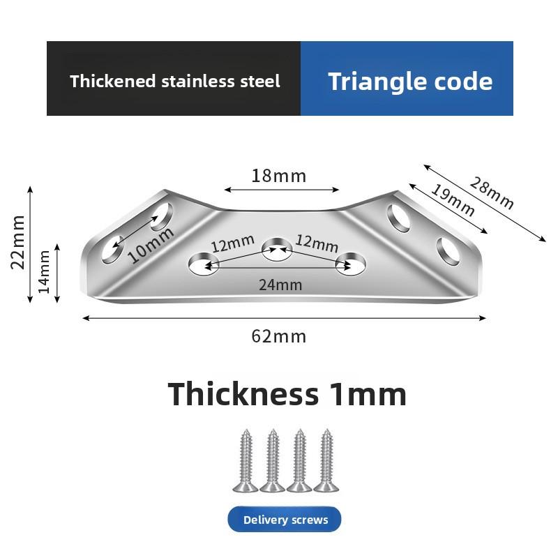 Angle Bracket Thickened Stainless Steel Three Side Right Angle Furniture Hardware Connection Fitting Corner Aluminum Extrusion