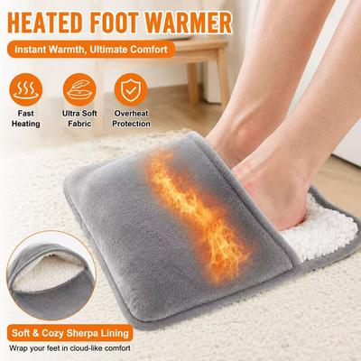 Universal Electric Heating Foot Pad USB Charging Household Washable 29cm Soft Plush Foot Warmer Heater Feet Warming Mat Winter Heat Shields 2