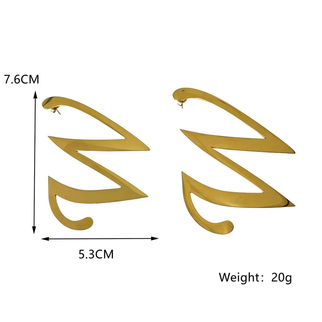 European & American Simple Ins Style Stainless Steel Exaggerated Letter Earrings