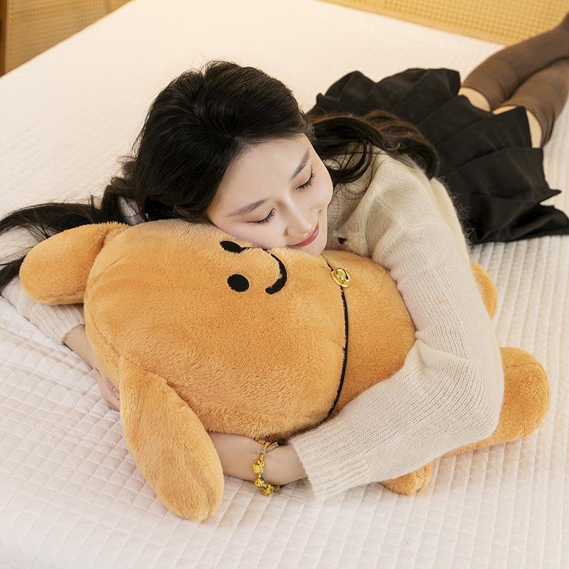 Line Dog Pillow Doll Cute Bell Puppy Plush Toy Children Girl Sleeping Pillow Soothing Doll