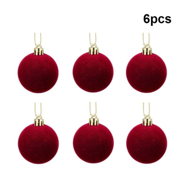 20Pcs Shatterproof Burgundy Velvet Christmas Balls Plastic Hanging Decor for Xmas Halloween Thanksgiving Party