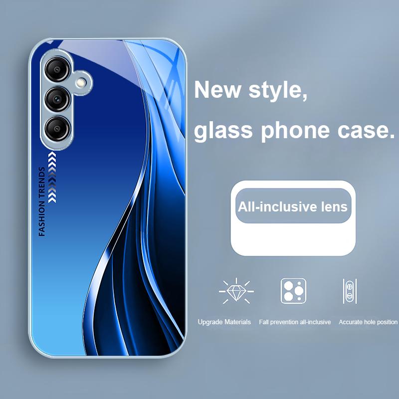 Fashion Trends Silvery for Samsung Galaxy A01 02 03 Core A04 A14 4G A13 54 34 31 20 25 23 22 5G S21 Ultra S20 glass phone case