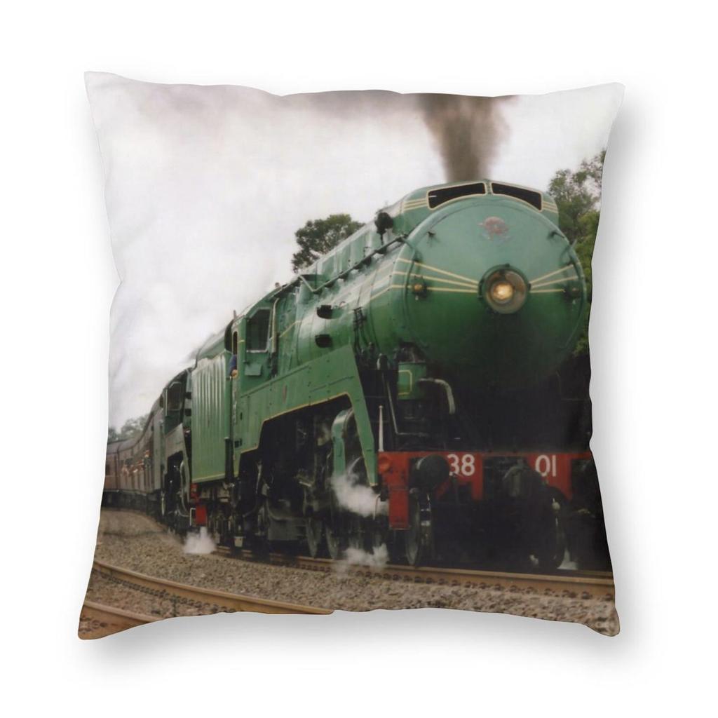 The Train Square Pillowcase Polyester Linen Velvet Printed Zip Decorative Throw Pillow Case Sofa Cushion Cover