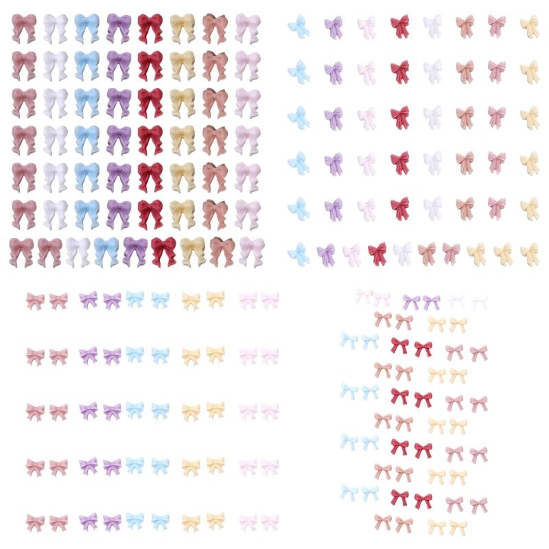 50 Stück Schleifen Nagelanhänger Einfache Schleife Nagelkunst Dekorationen Schleifen Designs Nagelzubehör Harzschleifen Nagel Strasssteine Geschenke