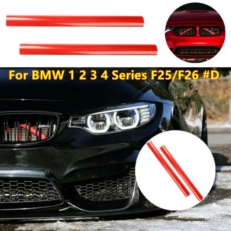 2Pcs Support Grill Bar V Brace Wrap For BMW F30 F31 F32 F33 F34 F01 F02 F03 Front Grille Trim Strips Cover Frame Decor Stickers