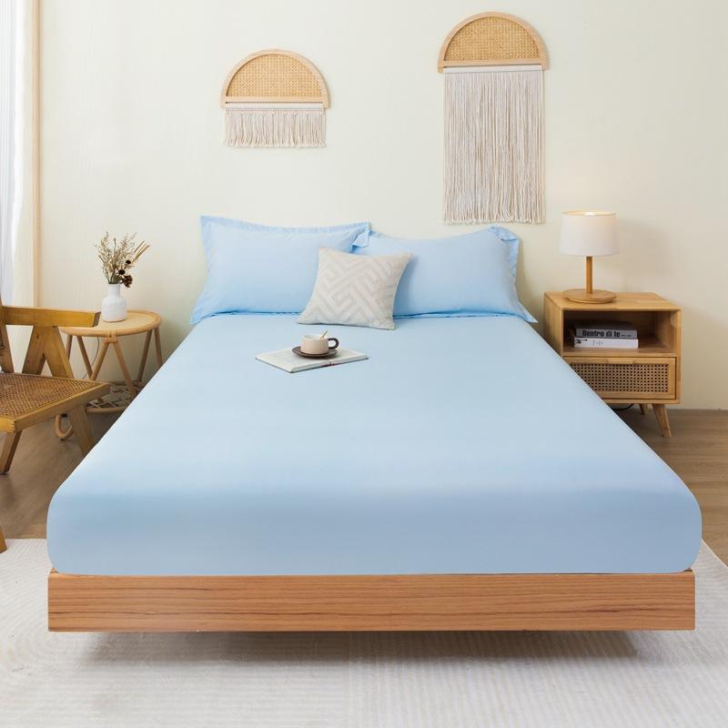 New Cotton Sheet Fitted Bedding Set Bed Mattress Cover with Elastic Bands Double Linen Anti-slip Adjustable Bedspread