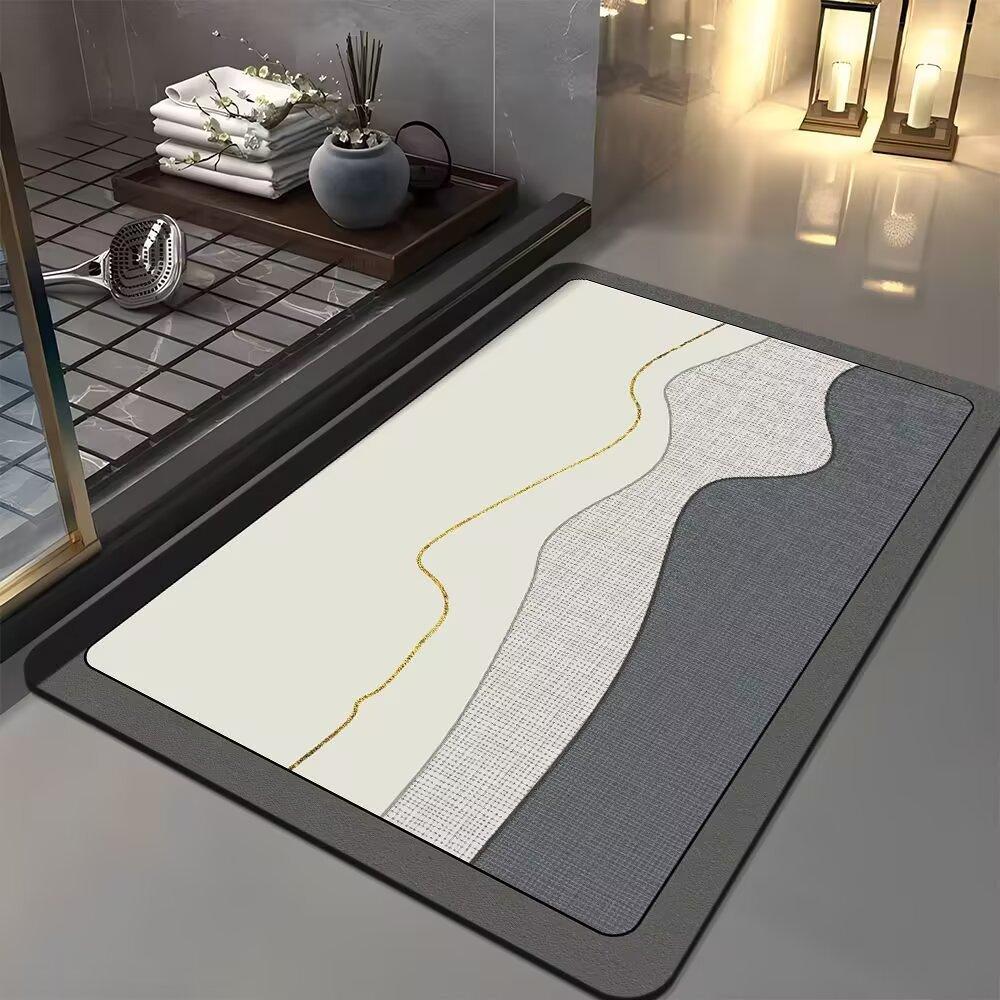 Bathroom Floor Mats Water Absorbing Dirt Resistant  Quick Drying Foot Mats  Strong Water Absorbing  Bathroom Toilet Door Foot Mats