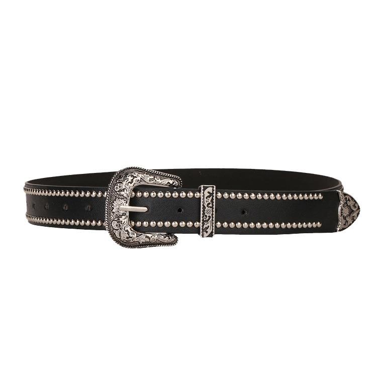 Punk Style Trend Willow Nail Belt Women'S Personality Simple High-End Decorative Belt Jeans Belt
