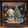 2027 Sheep Static Window Sticker Happy New Year Decals Cute Lamb Christmas Window Decor Home Decoration Shop Glass Ornament