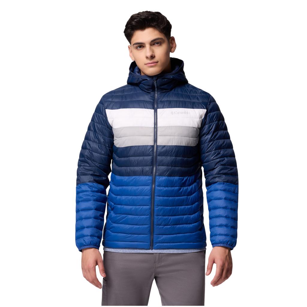 Columbia Powder Pass Hooded Jacket, Mens blue Jacket