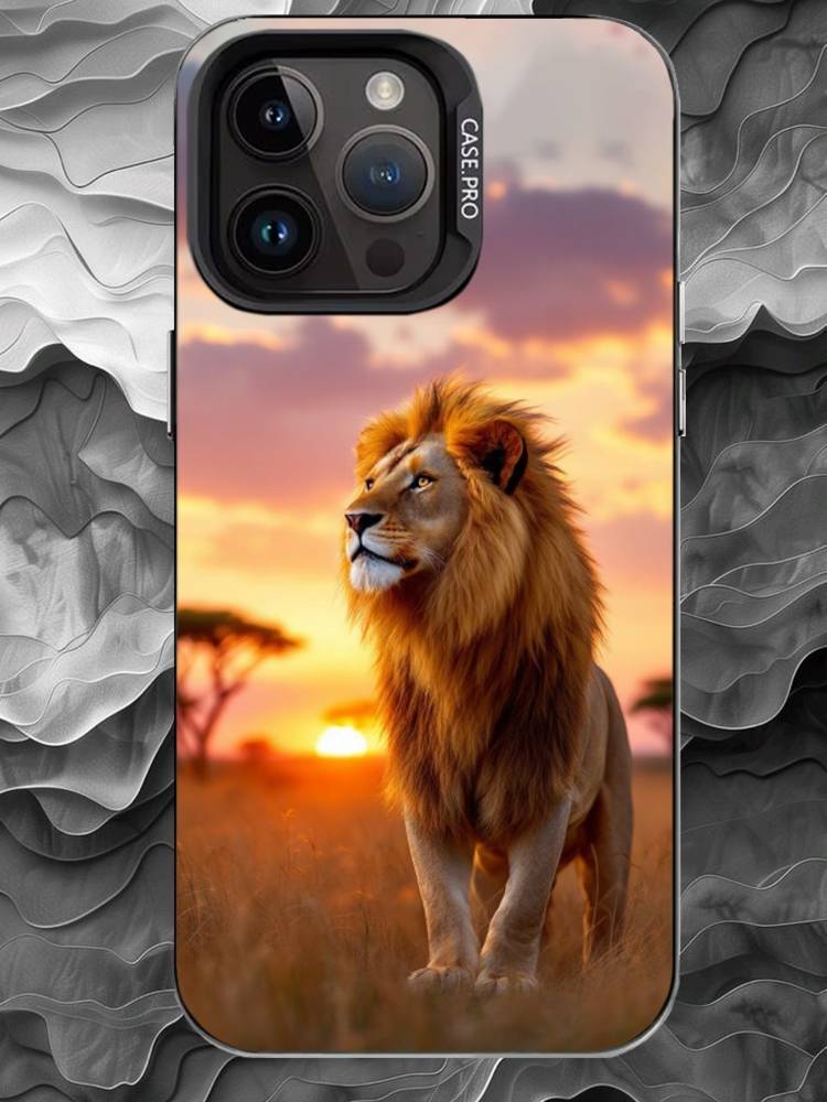 Чехол для телефона M-самец льва Для iPhone 17 16 15 14 13 12 11 Pro Max Plus Серебристый Матовый Черный Чехол iPhone16promax