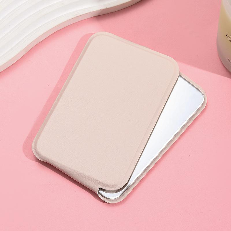 

Портативное складное зеркало, компактное карманное зеркало для макияжа для путешествий, настольное ручное косметическое зеркало 7*11cm бежевый