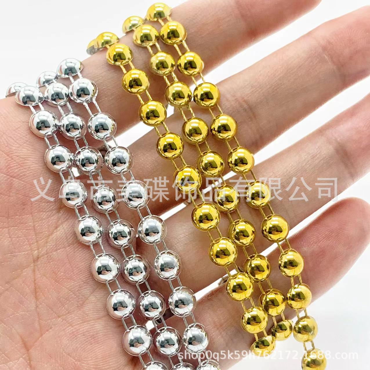 White Half-Round Pearl Chain for DIY Fan and Lace Decoration (4-10mm)