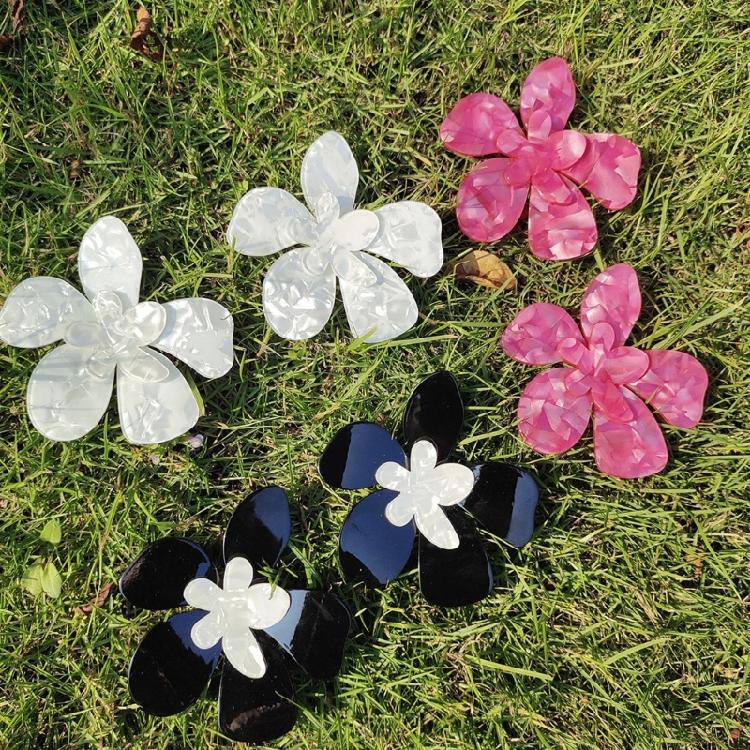 Acrylic Big Flower Earrings Floral Stud Earrings Statement Beach Jewelry