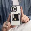 Drinking Coffee Black Cat Phone Case For iPhone 16 15 14 13 12 11 Pro Max XR XS 7 8 Plus Transparent Shockproof Silicone Cover