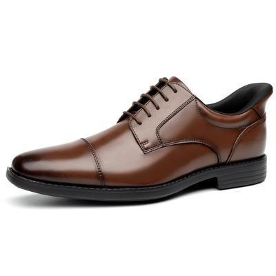 [FOX Sense] Business Shoes - Easy To Slip On While Standing - Men's Leather Shoes, Comfortable for Walking, Dress Shoes, Genuine Leather, Straight Tip